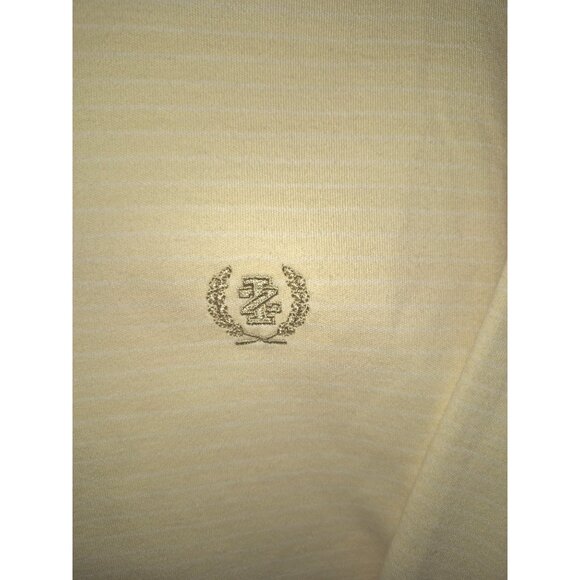 Izod Mens Yellow Striped Polo Shirt Embroidered Logo Large - Picture 4 of 8